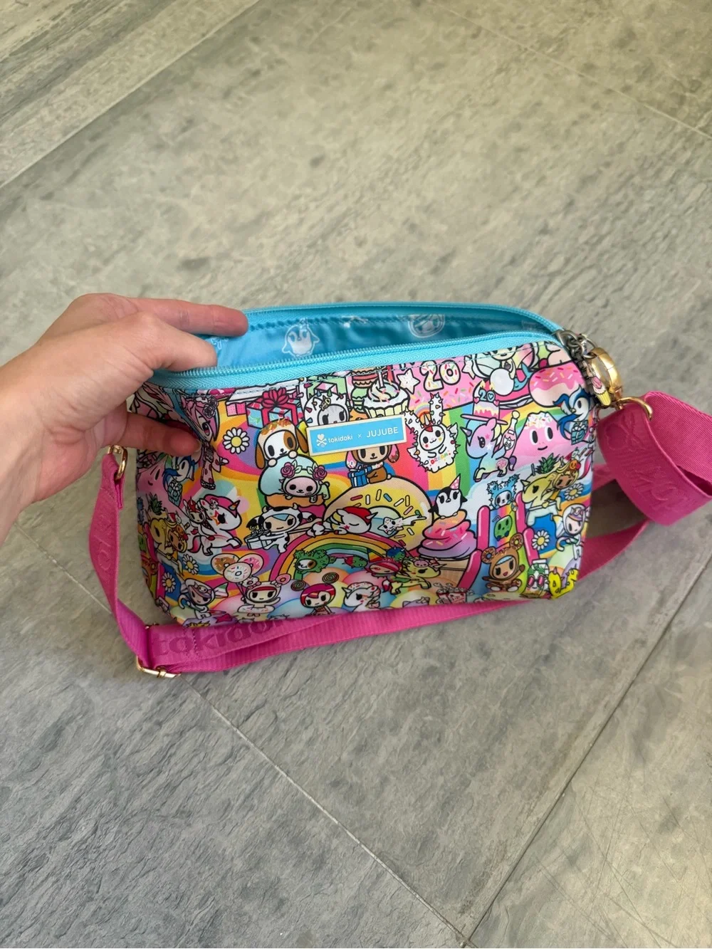 tokidoki Pink Multicolor Character Crossbody Bag